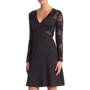 BCBGMAXAZRIA Beautiful Black&Gold Iridescent Dress